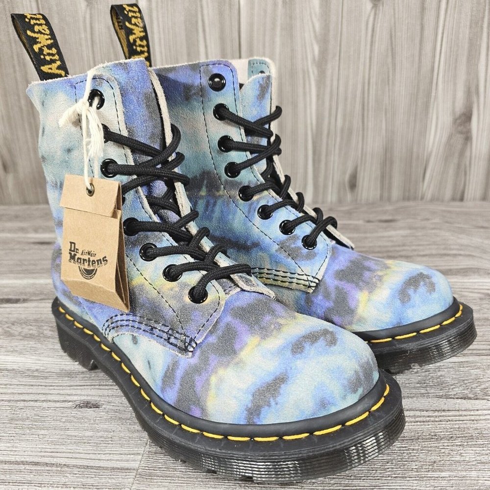 Dr. Martens 1460 Pascal Blue Summer Tie Dye Tumbled-Women's Size 6-MSRP$160 NEW!